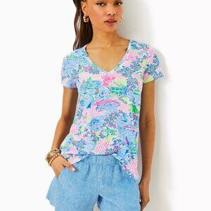 Lilly Pulitzer Women's Large Etta V-Neck Marthas Vineyard
